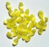 30 6x4mm Light Yellow Fiber Optic Oval Beads